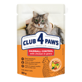 Club 4 Paws Премиум — Пауч за Котки за Извеждане на Козина (Пиле в Сос)