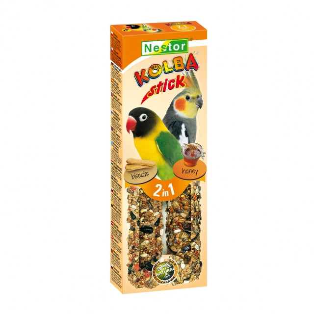Колба Classic 2-в-1 Бисквити+Мед за средни папагали, Nestor
