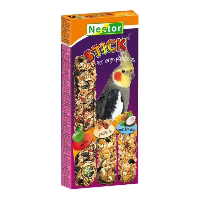 Колба Classic 3-в-1 Ябълки+Ядки+Кокос+Банани за средни папагали, Nestor