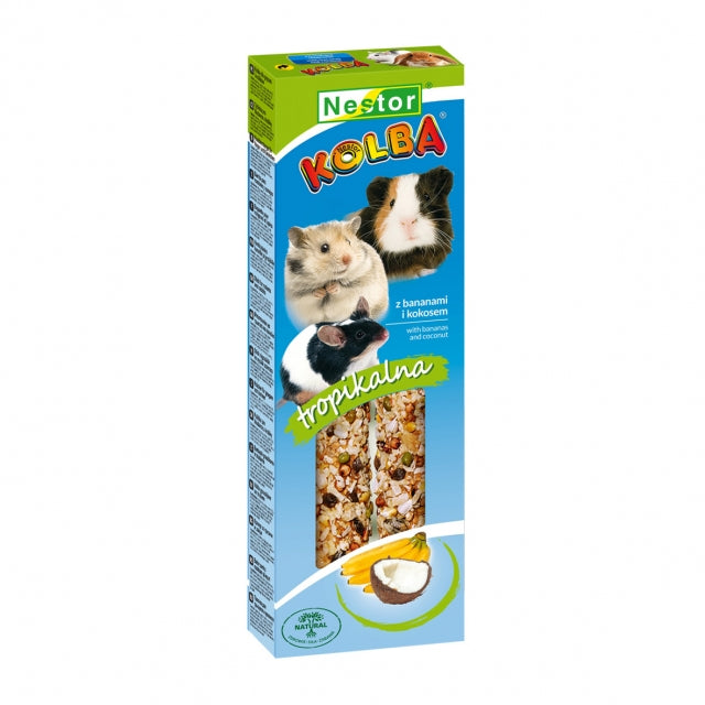 Класическа пръчица за гризачи и зайци с кокос и банани, Nestor