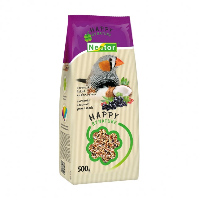 PREMIUM храна с касис, кокос и тревни семена за финки 500 г, Nestor