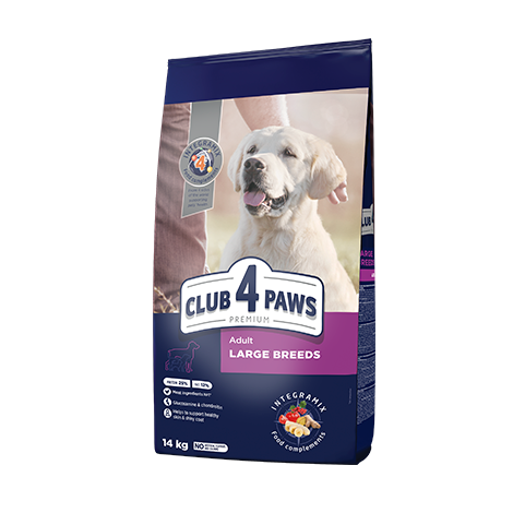 Club 4 Paws Премиум с Пиле — Суха Храна за Кучета от Едри Породи