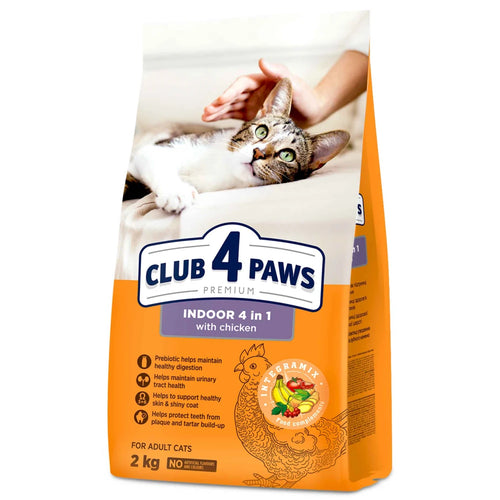 Club 4 Paws Премиум «4 в 1» — Суха Храна за Котки Живеещи на Закрито