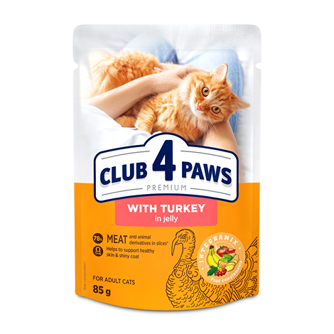 Club 4 Paws Премиум — Пауч за Котки с Пуйка в Желе