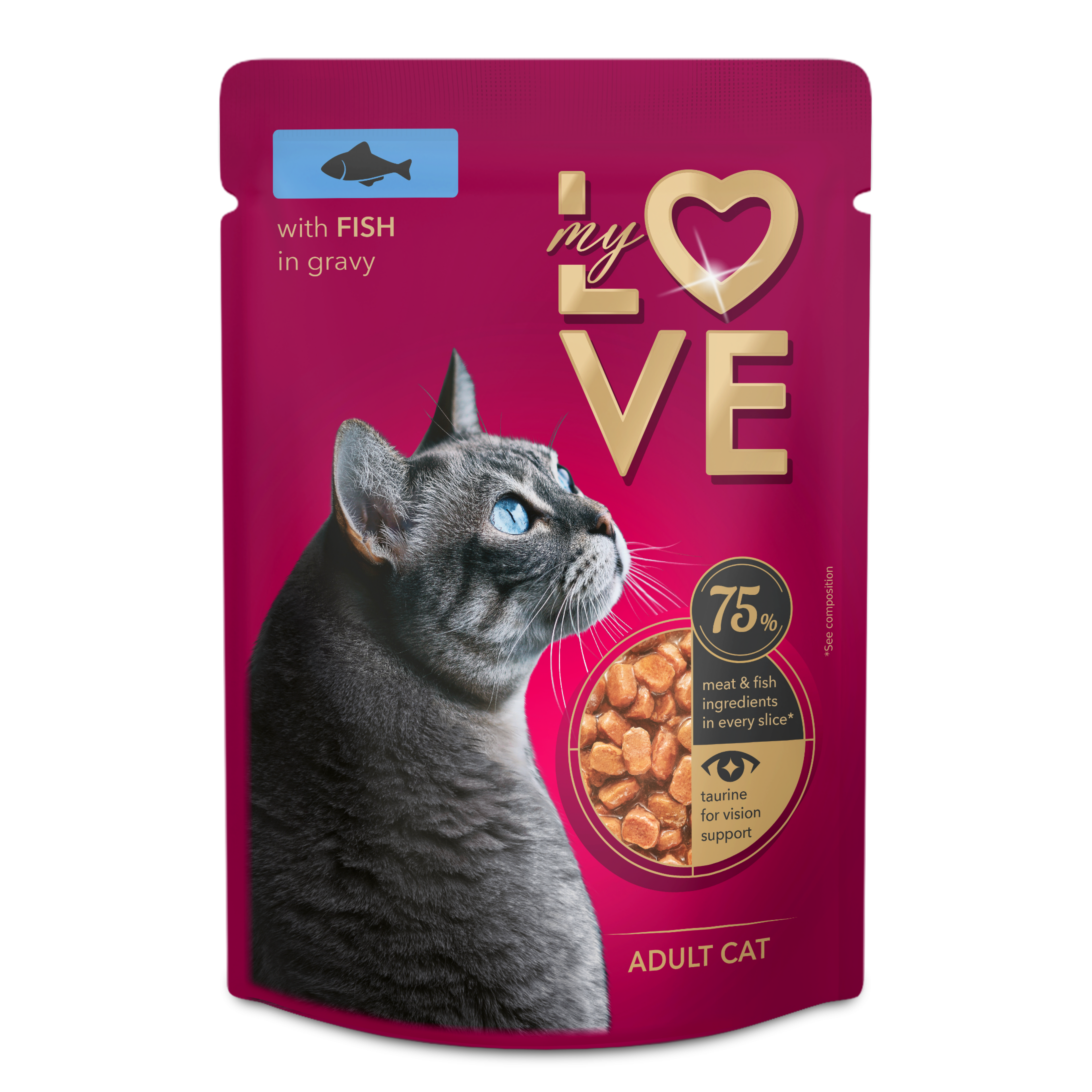 Мокра храна за котки с риба в сос, My Love — 85 г