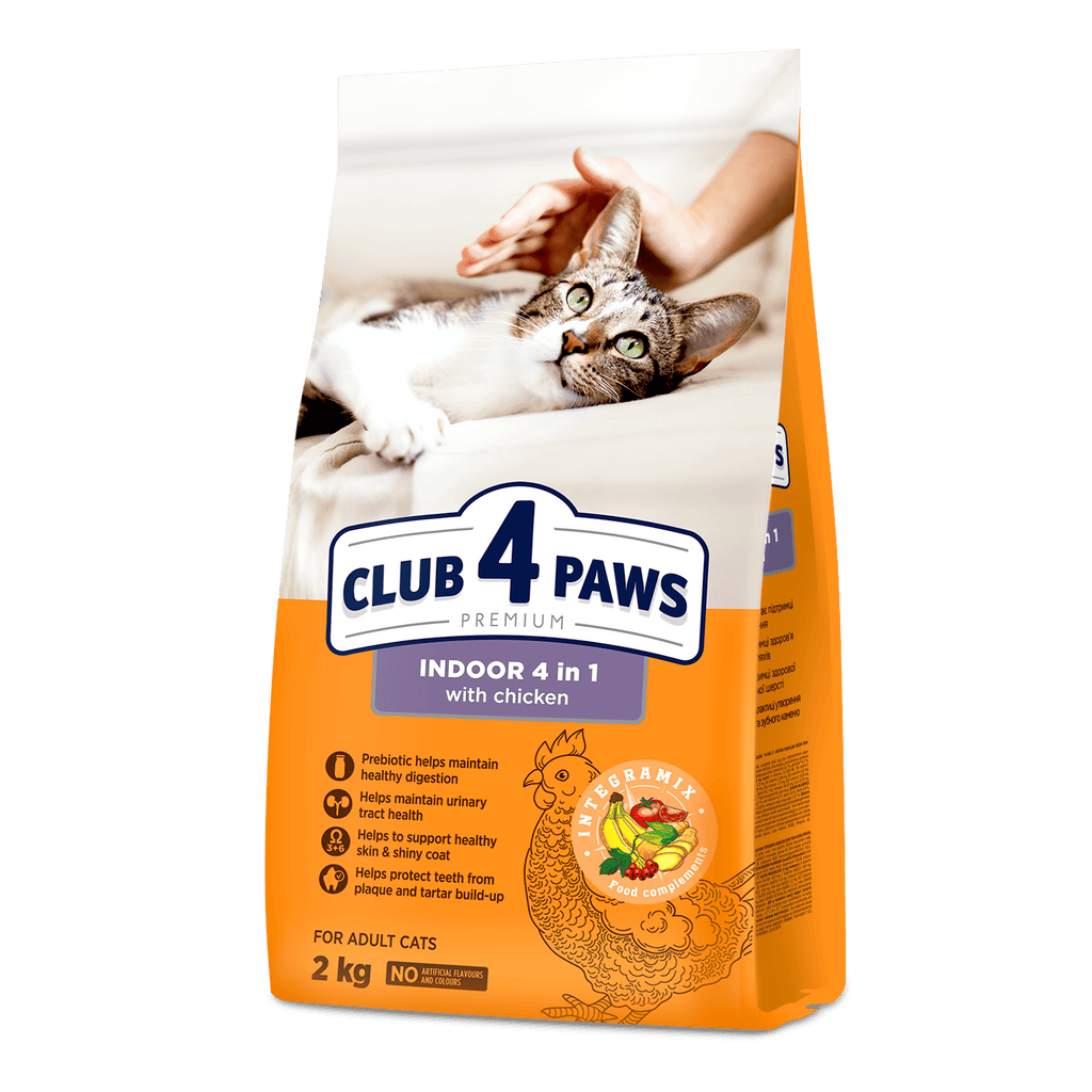 Club 4 Paws Премиум «4 в 1» — Суха Храна за Котки Живеещи на Закрито (900 г–14 кг)