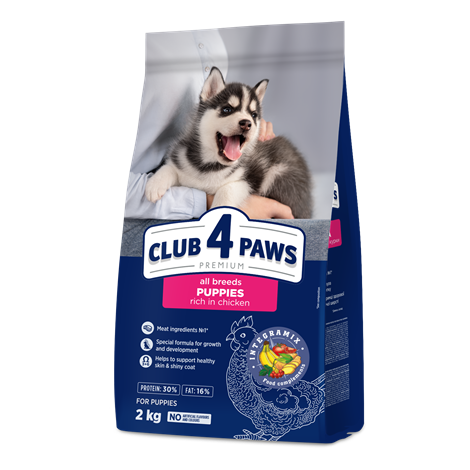 Club 4 Paws Премиум с Пиле — Суха Храна за Кученца от Всички Породи